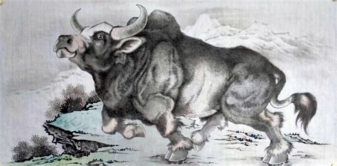 画一只霸气的牛图片,画一幅牛气冲天的牛,画一头简单的牛_大山谷图库