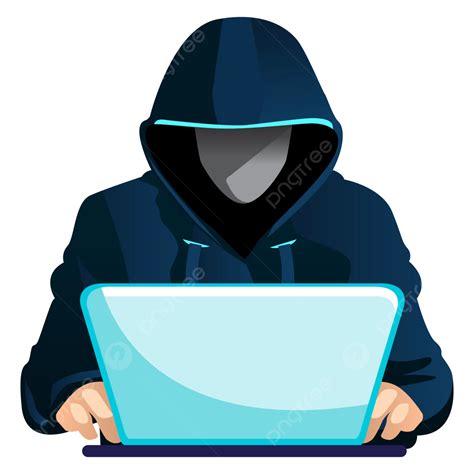 Hacker With A Laptop Hacking Using Mask Vector, Hacker, Pirate, Ilegal ...