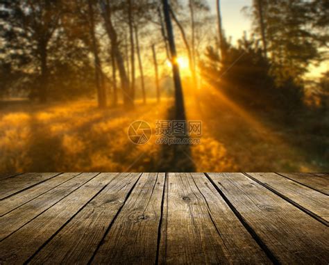 空木板桌有秋季背景准备产高清图片下载-正版图片504775636-摄图网