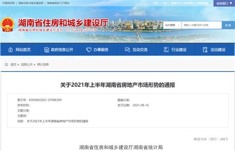 2021年上半年湖南省房地产市场形势通报---湖南省房地产业协会官网
