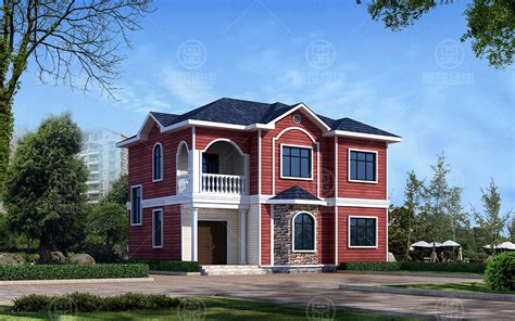 QH2077农村现代风格自建房设计图纸11.4x9.7m别墅设计图片大全 - 青禾乡墅科技