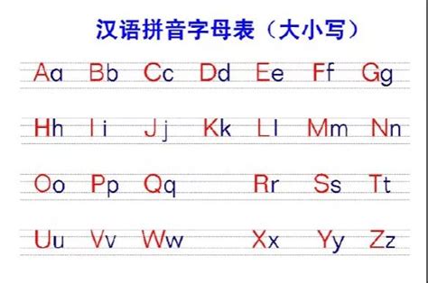 一年级语文汉语拼音字母表(大小写对照)