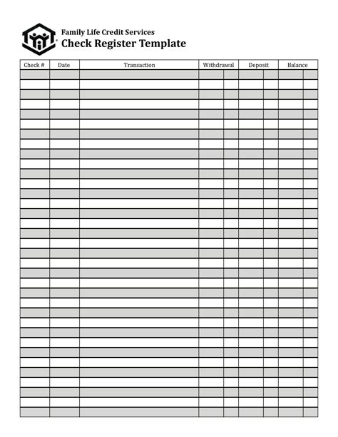 39 Checkbook Register Templates [100% Free, Printable] ᐅ TemplateLab
