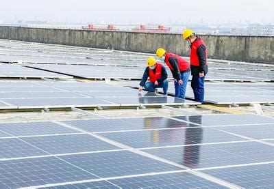 浙江上虞：屋顶10万平方米太阳能光伏启动发电-人民图片网