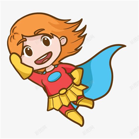 手绘可爱的小女超人png图片免费下载-素材7xQPeeqPg-新图网