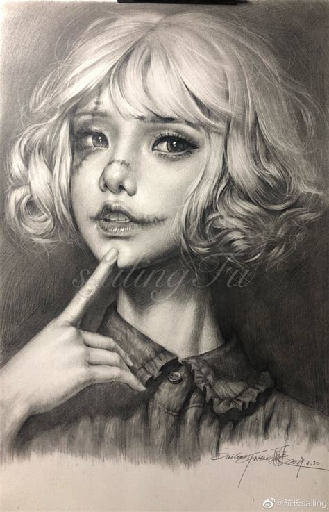 素描头像女生温柔