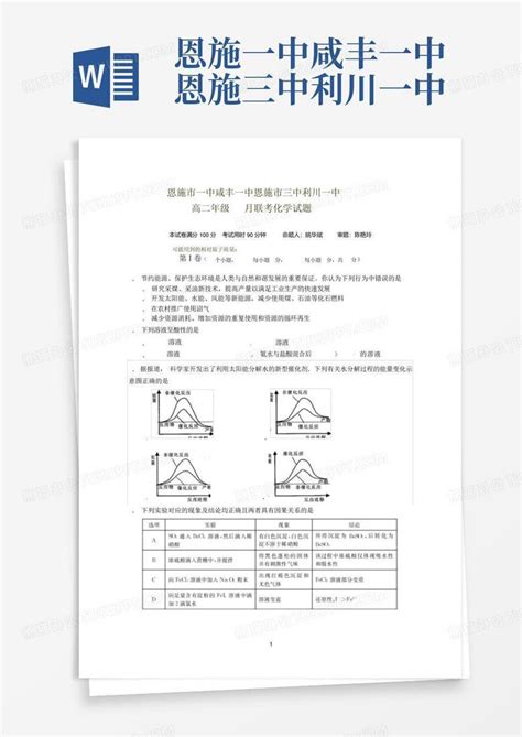 恩施一中咸丰一中恩施三中利川一中Word模板下载_编号loejrpjr_熊猫办公