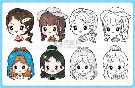 甜美女生贴纸头像动漫版