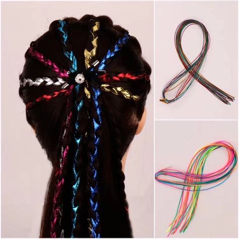 编发绑头发儿童彩带彩色绳子编织辫子发带发饰品彩绳头饰一件代发-阿里巴巴