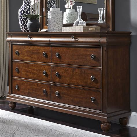 Atlantic 6-Drawer Dresser - Antique Walnut C-68654