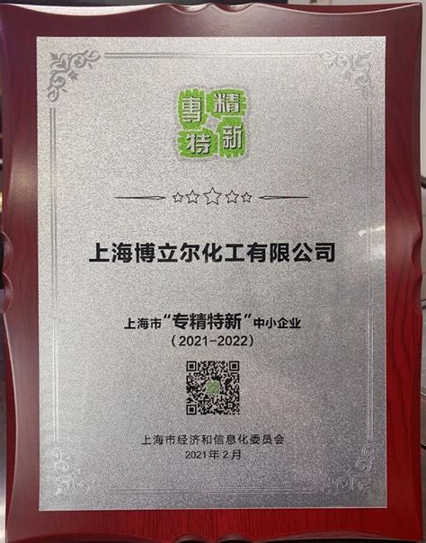 博立尔被评为上海市“专精特新”中小企业 - 慧正资讯