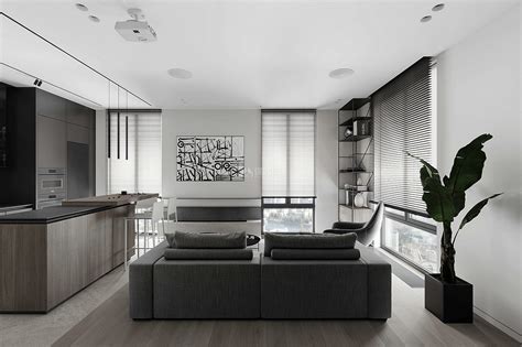 小户型极简风公寓沙发背景墙装修效果图_齐家网装修效果图