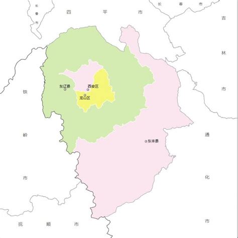 辽源市行政区划地图：辽源市辖2个区、2个县分别是哪些？