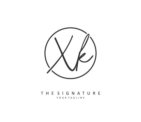 X K XK Initial letter handwriting and signature logo. A concept ...