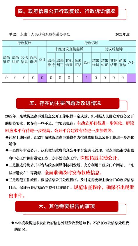 2022年永康市人民政府东城街道办事处政府信息公开工作年度报告图解