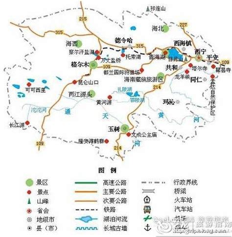 青海旅游地图图片