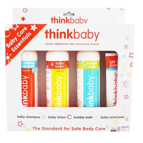 Thinkbaby 4-Piece Baby Care Essentials Set- Shampoo, Lotion, Bubble ...