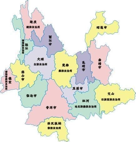 云南省行政地图 - NicePSD 优质设计素材下载站