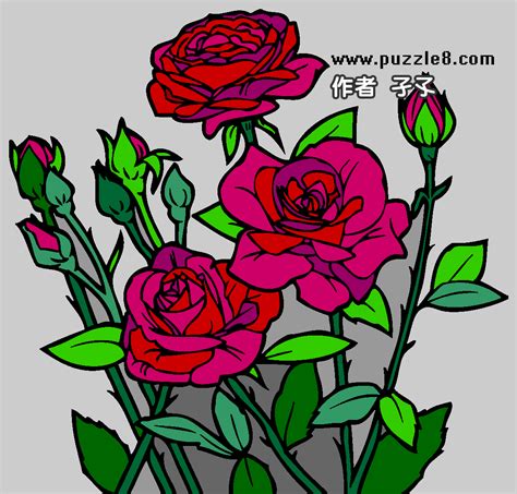玫瑰花的网友填色作品,puzzle8 在线游戏网站