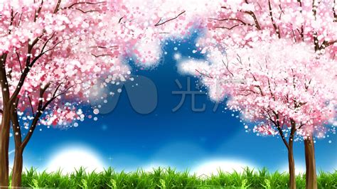 天空樱花动漫h5背景背景图片素材免费下载_熊猫办公