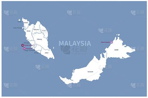 马来西亚世界地图,马来西亚放大,_大山谷图库