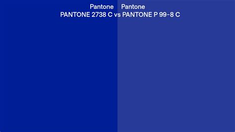 Pantone 2738 C vs PANTONE P 99-8 C side by side comparison