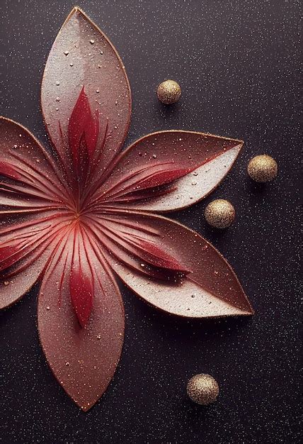 Premium Photo | Christmas decoration flower pedal 3d illustrated
