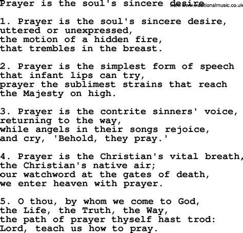 Presbyterian Hymn: Prayer Is The Soul