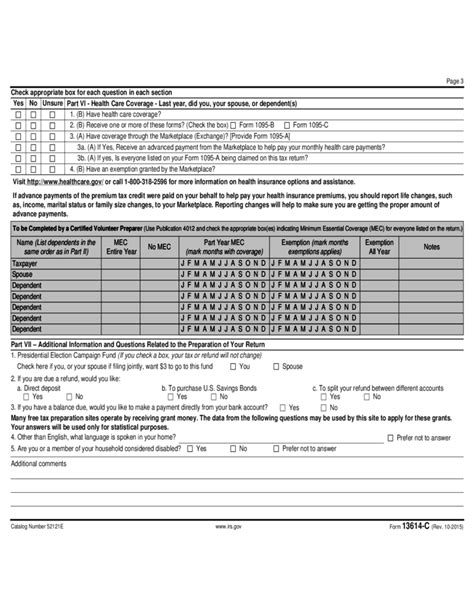 Form 13614-C - Intake or Interview and Quality Review Sheet (2015) Free ...