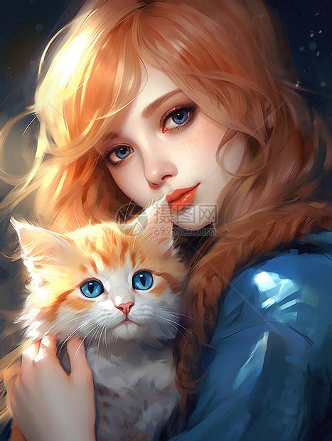 甜美女生猫咪头像图片动漫