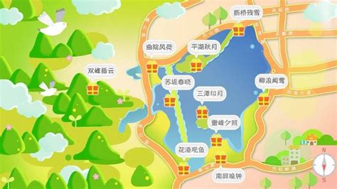 西湖十景地图|插画|创作习作|南郭小晶 - 原创作品 - 站酷 (ZCOOL)