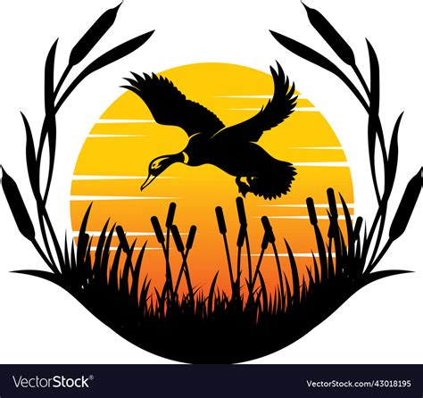Duck hunting template Royalty Free Vector Image