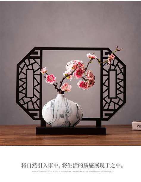 新中式软装饰品摆件客厅酒柜装饰品中国风工艺品陶瓷花瓶家居摆设-美间设计