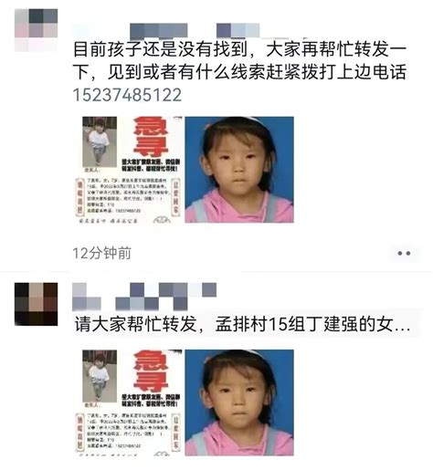 长葛7岁女孩走失3天，警方进村排查，市民转发寻人启事助力找人-大河新闻