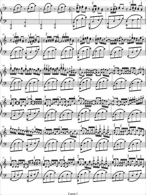卡农G调简单版-EOP教学曲-钢琴谱文件（五线谱、双手简谱、数字谱、Midi、PDF）免费下载