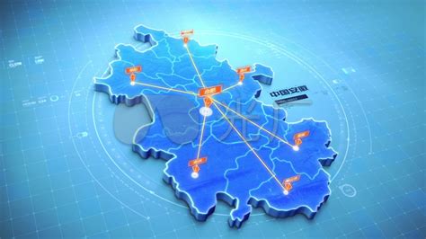 三维立体科技安徽省地图城市分布ae模版下载-包图网