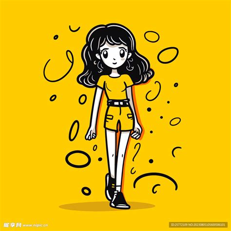 黄色系漫画人物图片