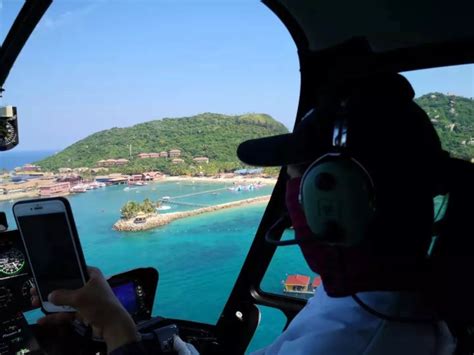 分界洲岛直升机低空观光受青睐-海南旅游头条