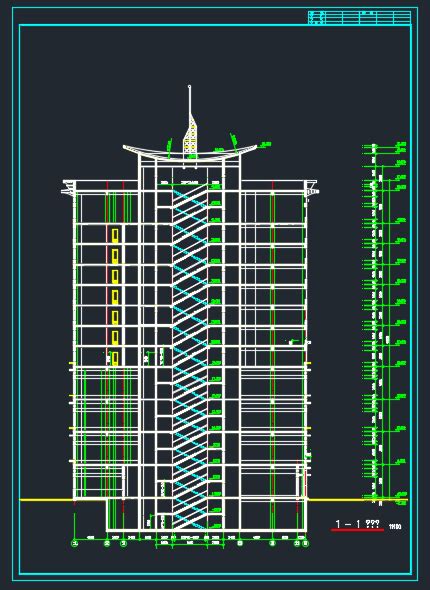 泰州某酒店大厦建筑工程方案CAD全套施工图_酒店_土木在线