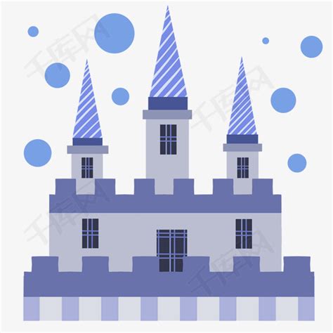 蓝色城堡梦幻 素材图片免费下载-千库网