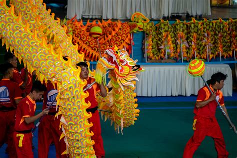 cartoon illustration of dragon dance performance, usually performed ...