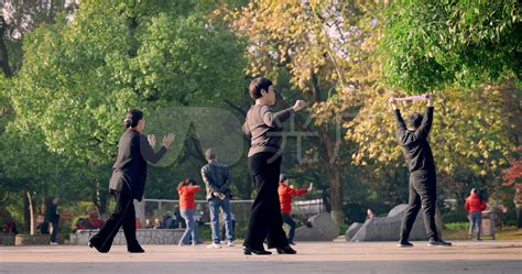 老年人公园广场舞舞蹈锻炼图片-包图网