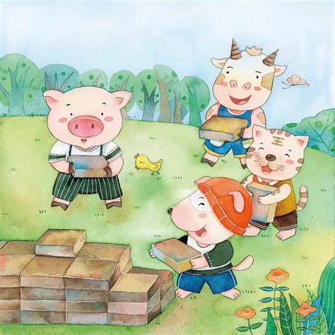 儿童益智动画：三只小猪盖房子的故事
