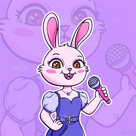 可爱的兔子歌手拿着话筒在唱歌_站酷海洛_正版图片_视频_字体_音乐素材交易平台_站酷旗下品牌