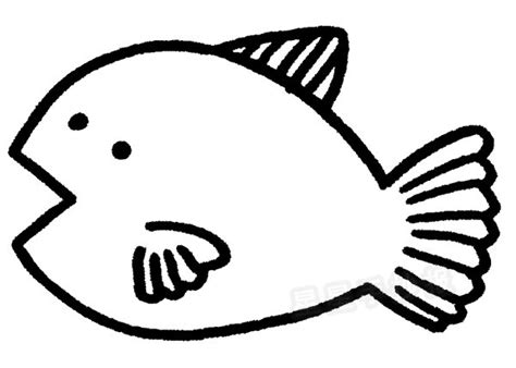 卡通热带鱼简笔画