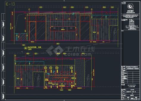 上海市黄浦区瑞安广场装修项目-办公室自用层26F立面装饰设计CAD图_办公室_土木在线
