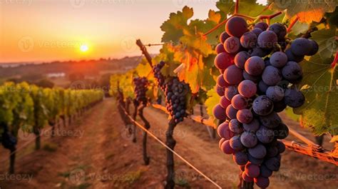 grapes in the vineyard at sunset AI Generated 34762557 Stock Photo at ...