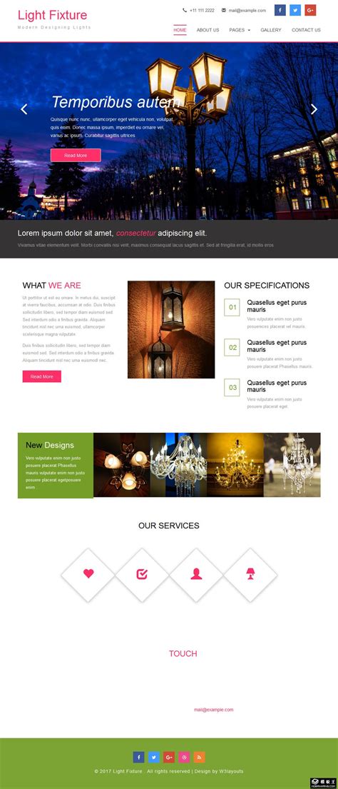灯饰照明设计公司响应式网站模板免费下载html - 模板王