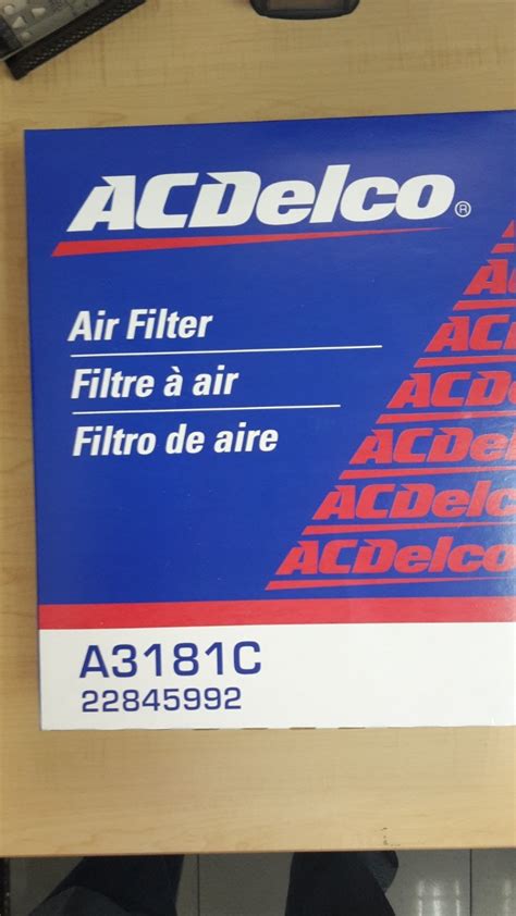 GM 22845992 Engine Air Filter for 2001-18 2500HD HD ACDelco A3181C ...