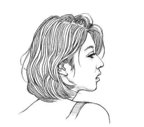 甜美女生速写头像图片